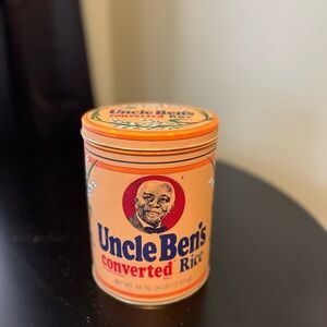Vintage 1985 Uncle Ben’s Converted Rice Metal Tin with Lid